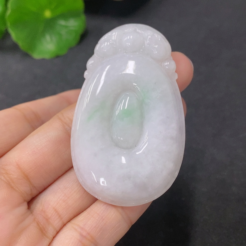 F33886930 Jadeite Pendant Fortune Shell Total Weight Approx. 31.96g