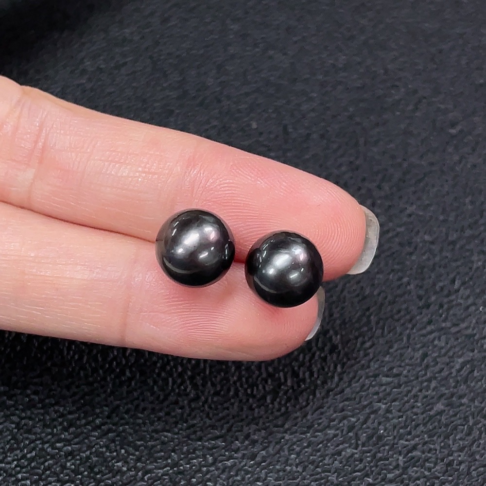 C34039633 18k seawater pearl earrings, total weight about 2.39g, size about 9mm