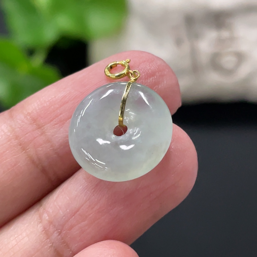 F35146966 Jadeite Peace Knot Pendant Total Weight Approx. 1.57g 18k Gold Clasp