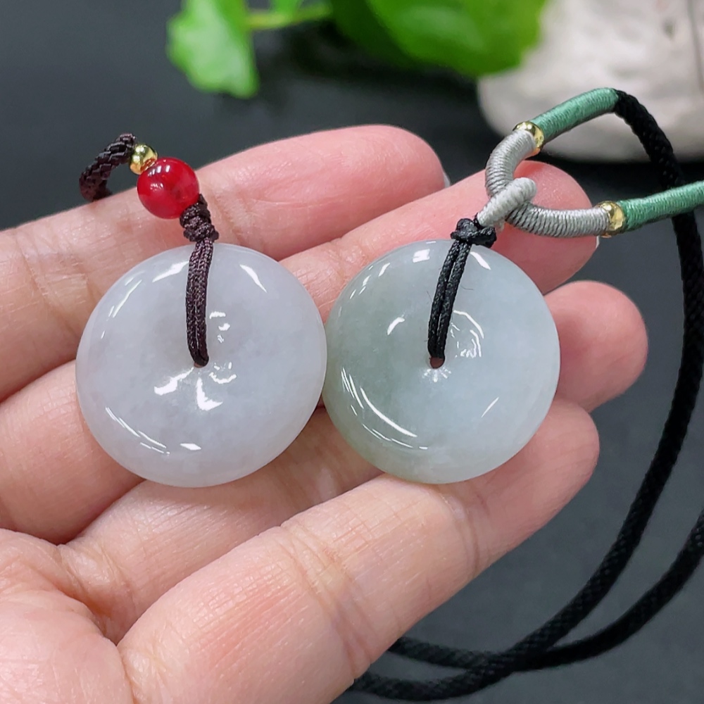 F33935300 Jadeite Safety Button Pendant