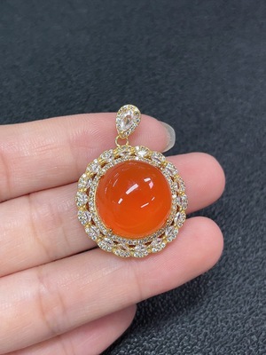C34949305 South Agate Pendant Non-Gold Total Weight About 8.74ct Size Approx.16.6mm
