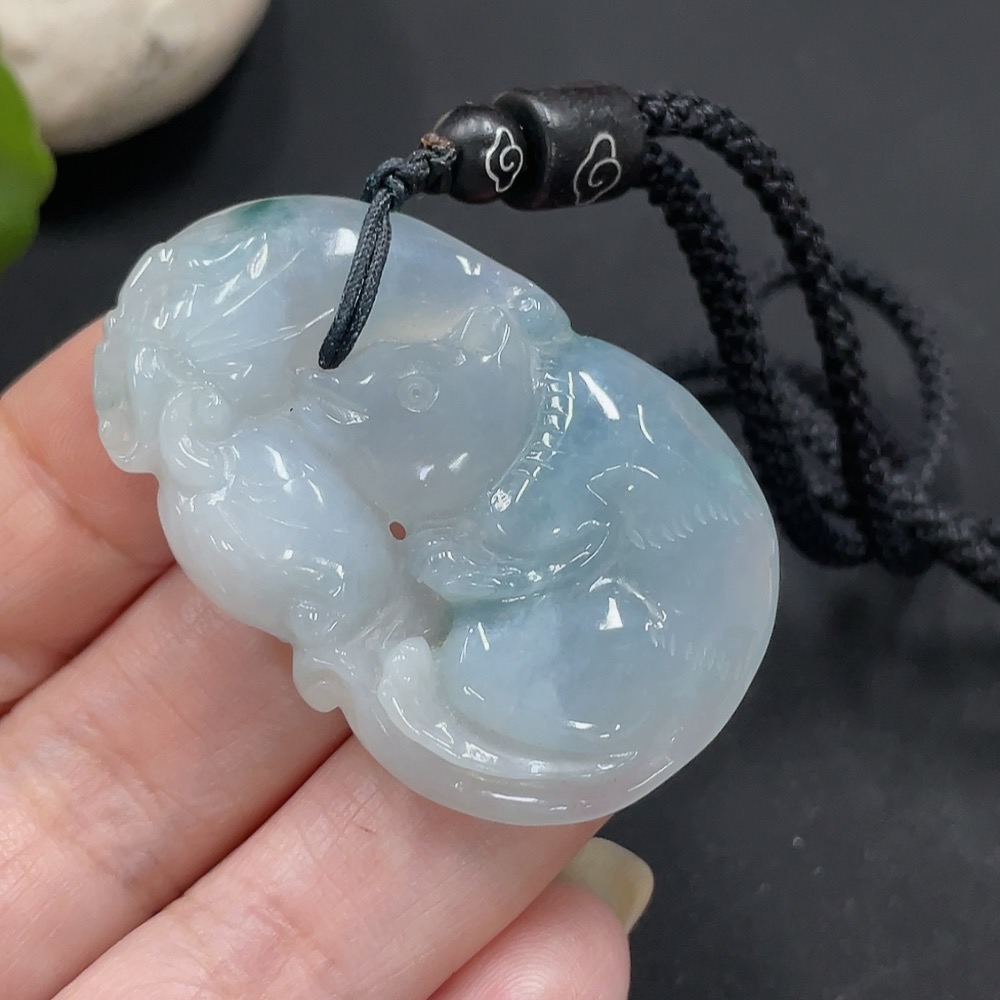 F21330544 Jadeite Fu Shou Pendant