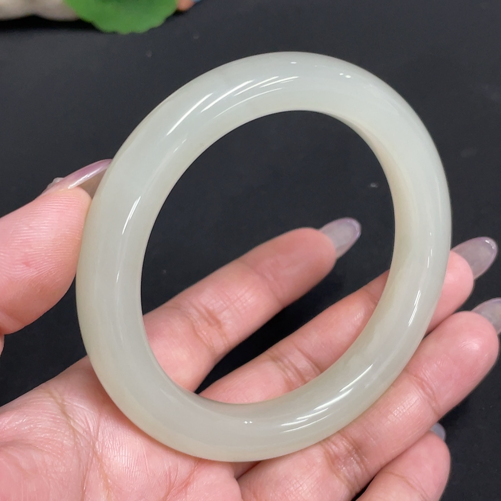 H33931939 Hetian Jade Round Bracelet Size 61 Total Weight Approx. 66.2g