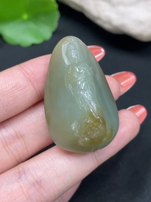 H34026157 Hetian Jade Pendant Guanyin Total Weight Approx. 27.2g