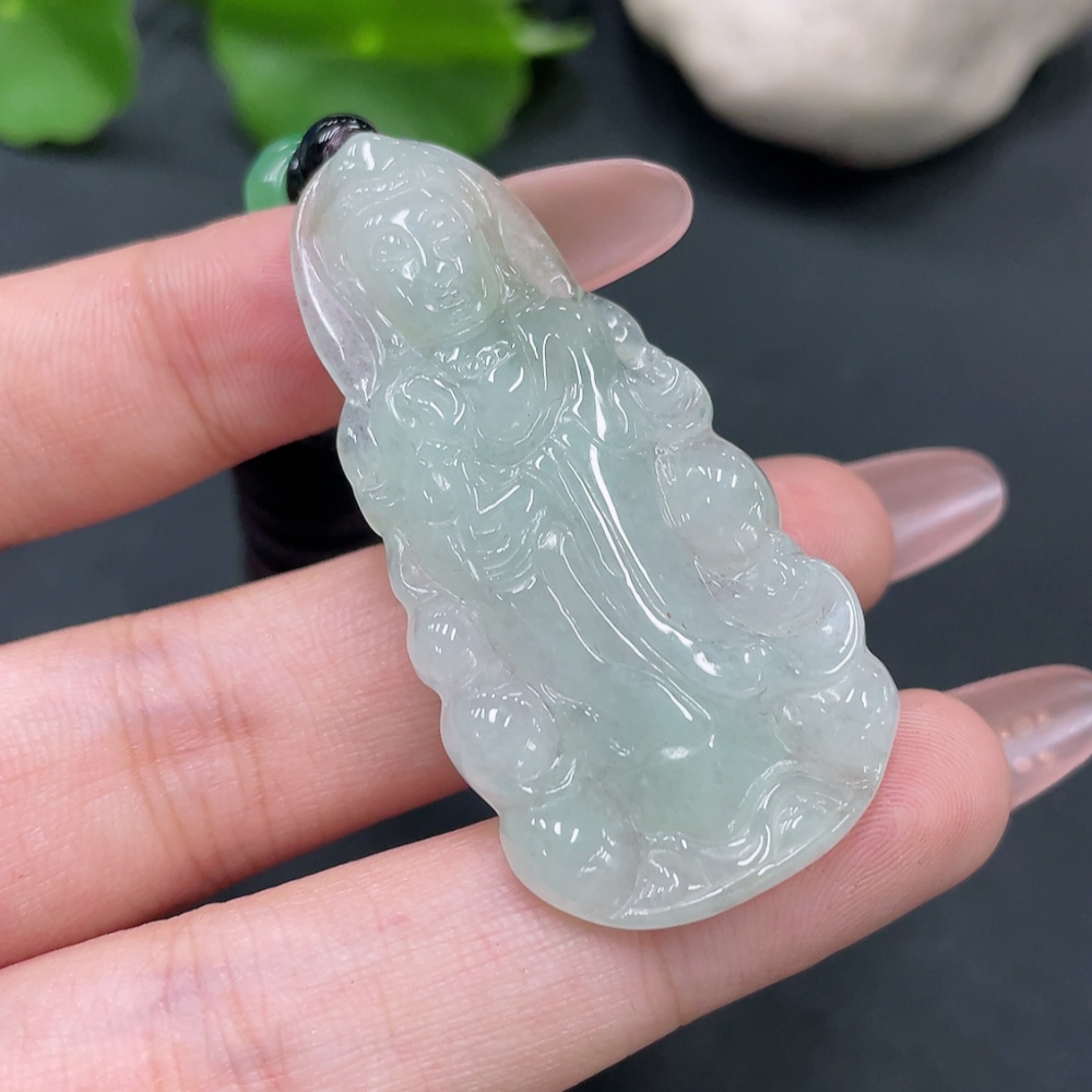 F17923207 Jadeite Guanyin Pendant Total Weight 15.783g