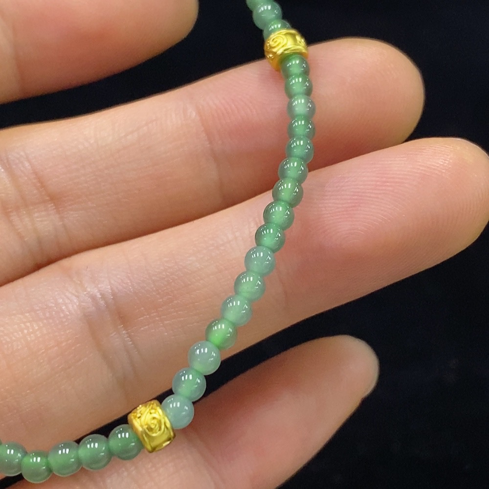 F33928340 Jadeite Bracelet Approx.2.8mm Total Weight Approx.3.53g Non-Gold