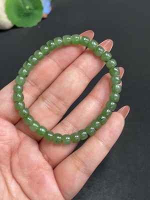 H34004926 Hetian Jade Jasper Bracelet, Approx. 6mm, Total Weight Approx. 12.4g