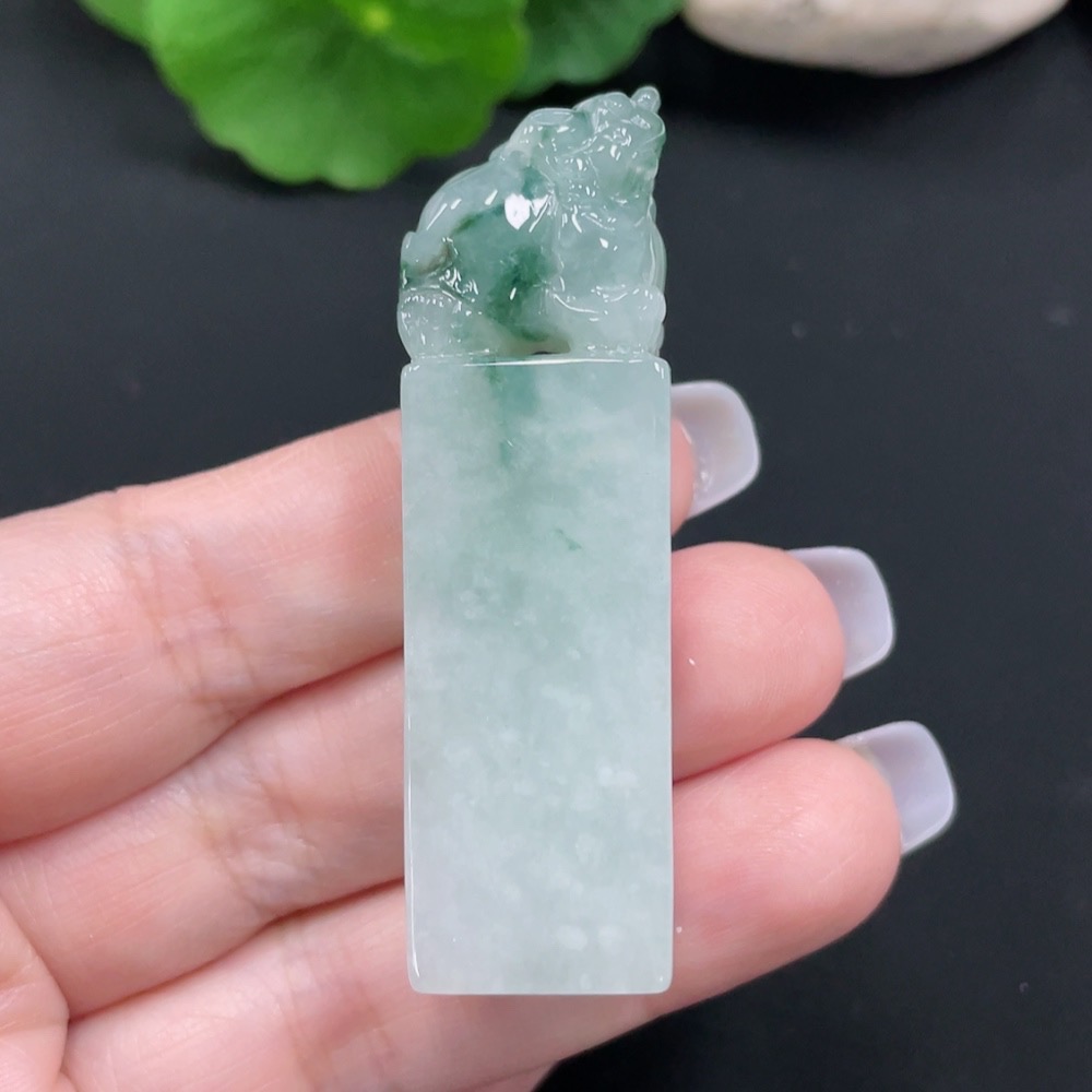 F27102756 Jadeite Pixiu Seal, Total Weight Approx. 33.5g
