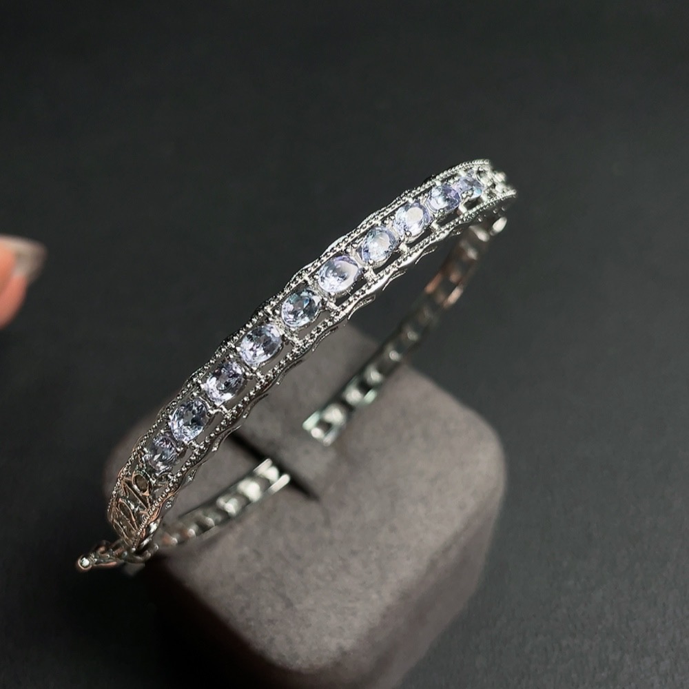 C23654534 Tanzanite Inlay Bracelet Non-Gold Inlay Size 55.9 Total Weight Approx.10.48g