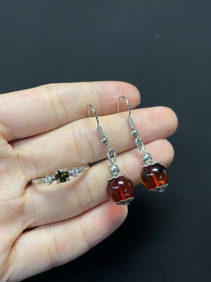 C46535705 碧玺+琥珀蜜蜡饰品 非金 货品总重约3.23g 一手走