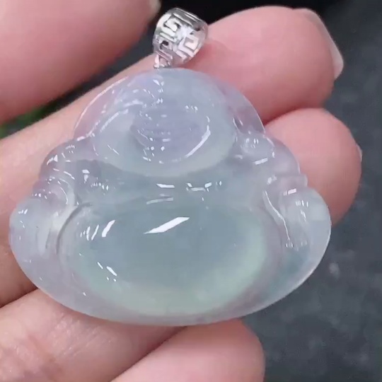 F34997960 Jadeite Pendant Buddha 18k Total Weight Approx. 6.4g