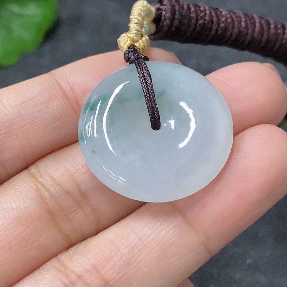 F34997828 Jadeite Pendant Peace Ring Total Weight Approx. 8g with Rope