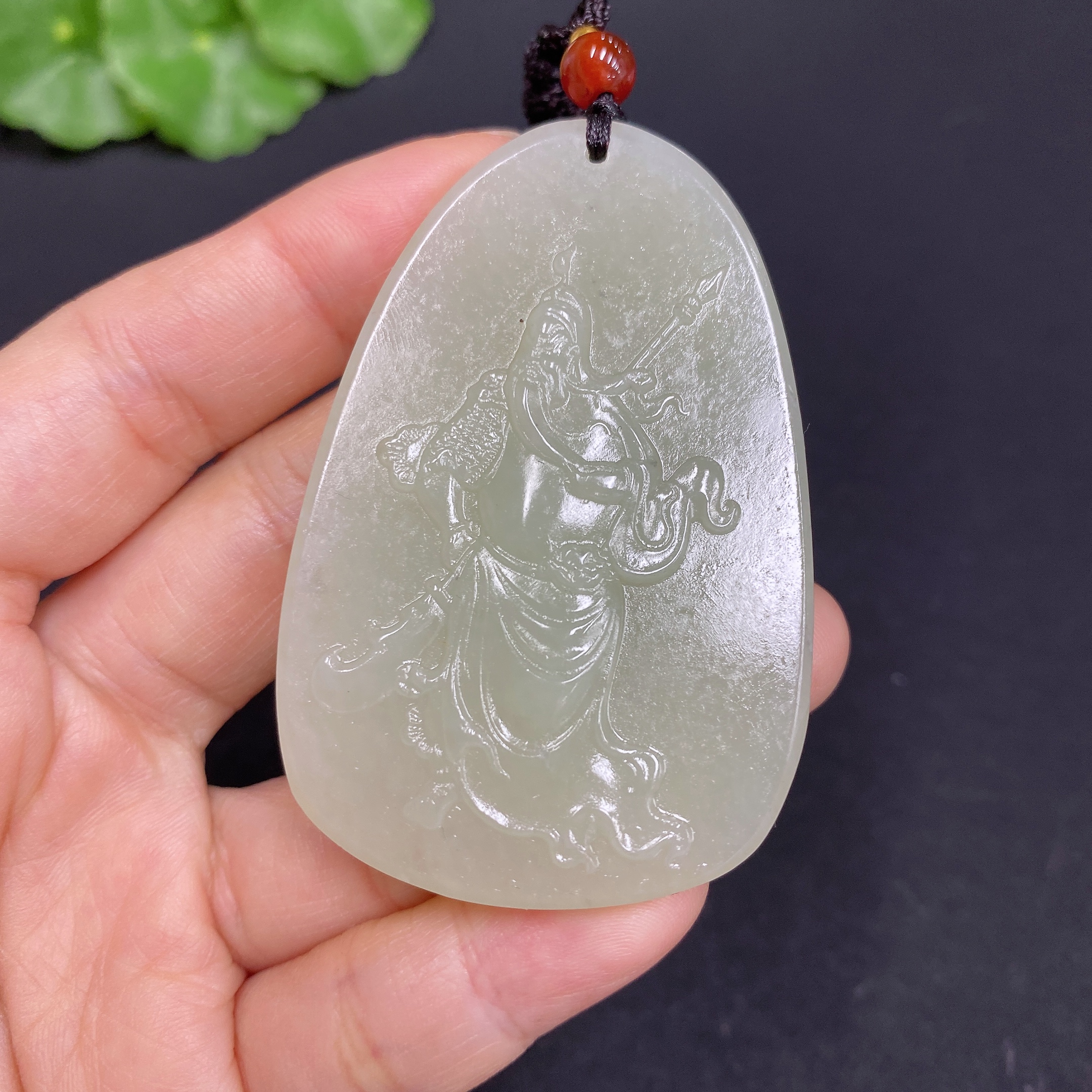 H28311828 Hetian Jade Pendant Guan Gong Gross Weight (with rope) 38.7g