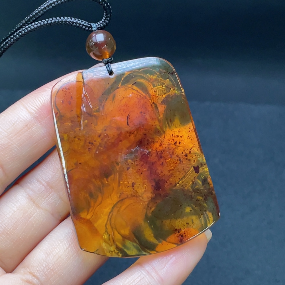 C29369026 Amber Beeswax Pendant, Total Weight Approx. 12.76g Including Rope