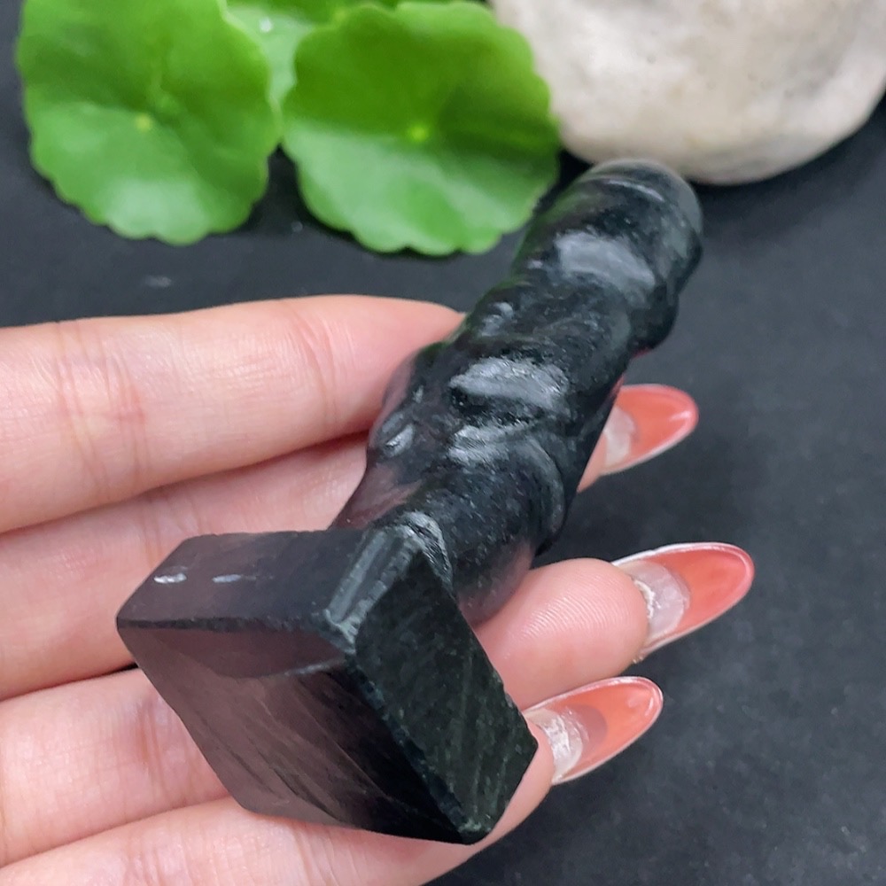 H35084232 Hetian Jade Ornament Shopkeeper Color Origin Undetermined Contains Other Mineral Components Total Weight Approximately 80g