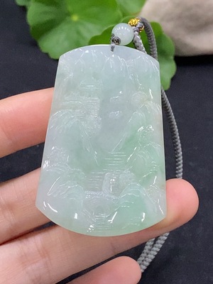 F32819732 Jadeite Landscape Pendant Total Weight Approx. 25.9g