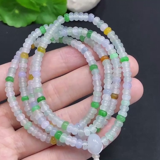 F30556366 Jadeite Bead Necklace Approx. 4.3mm Total Weight Approx. 28g Color Origin Undetermined