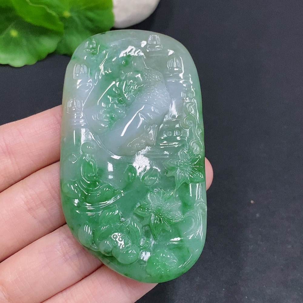 F33906713 Jadeite A Thought Between Pendant, Total weight about 49g