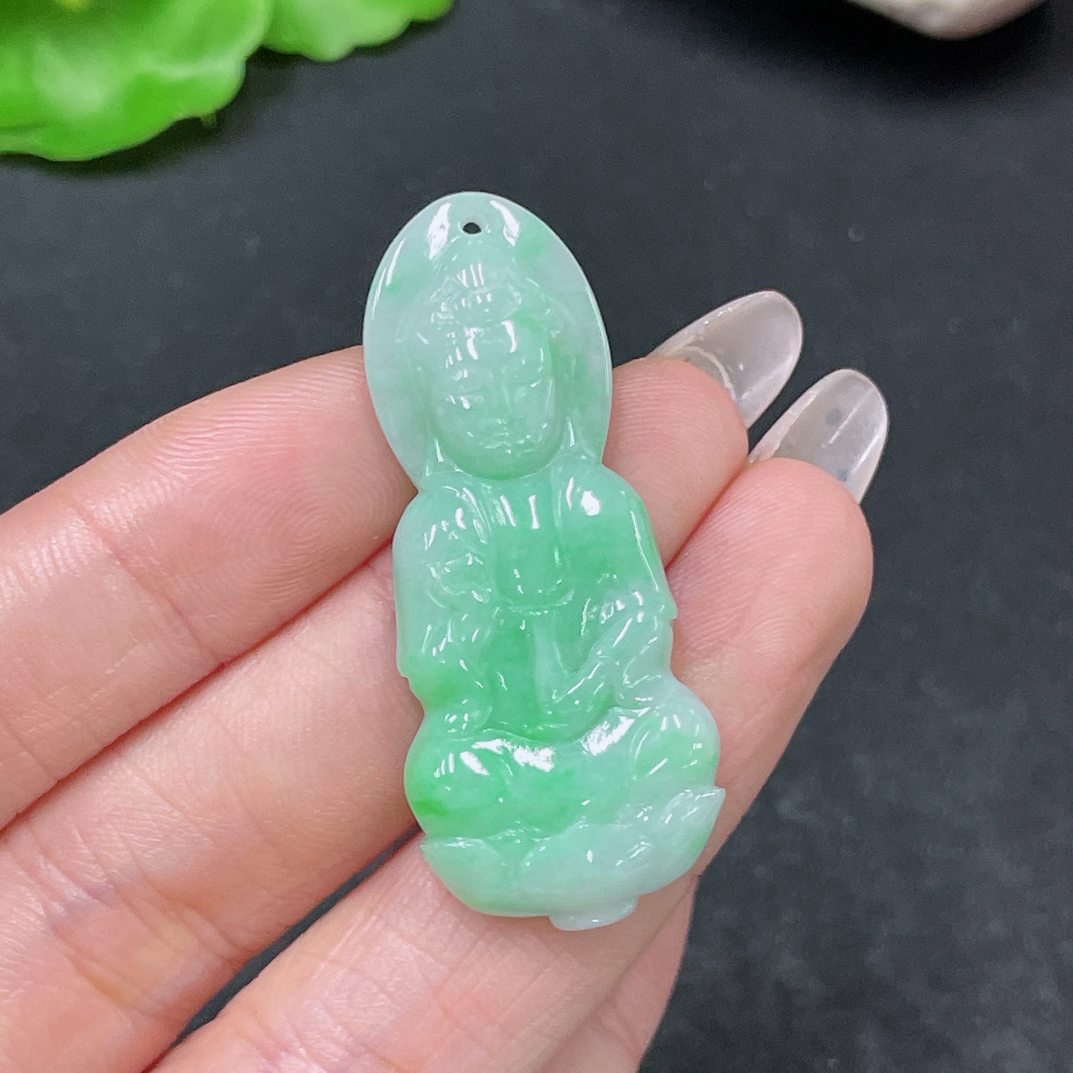 F35157818 Jadeite Pendant Guanyin Total Weight Approx. 8.55g