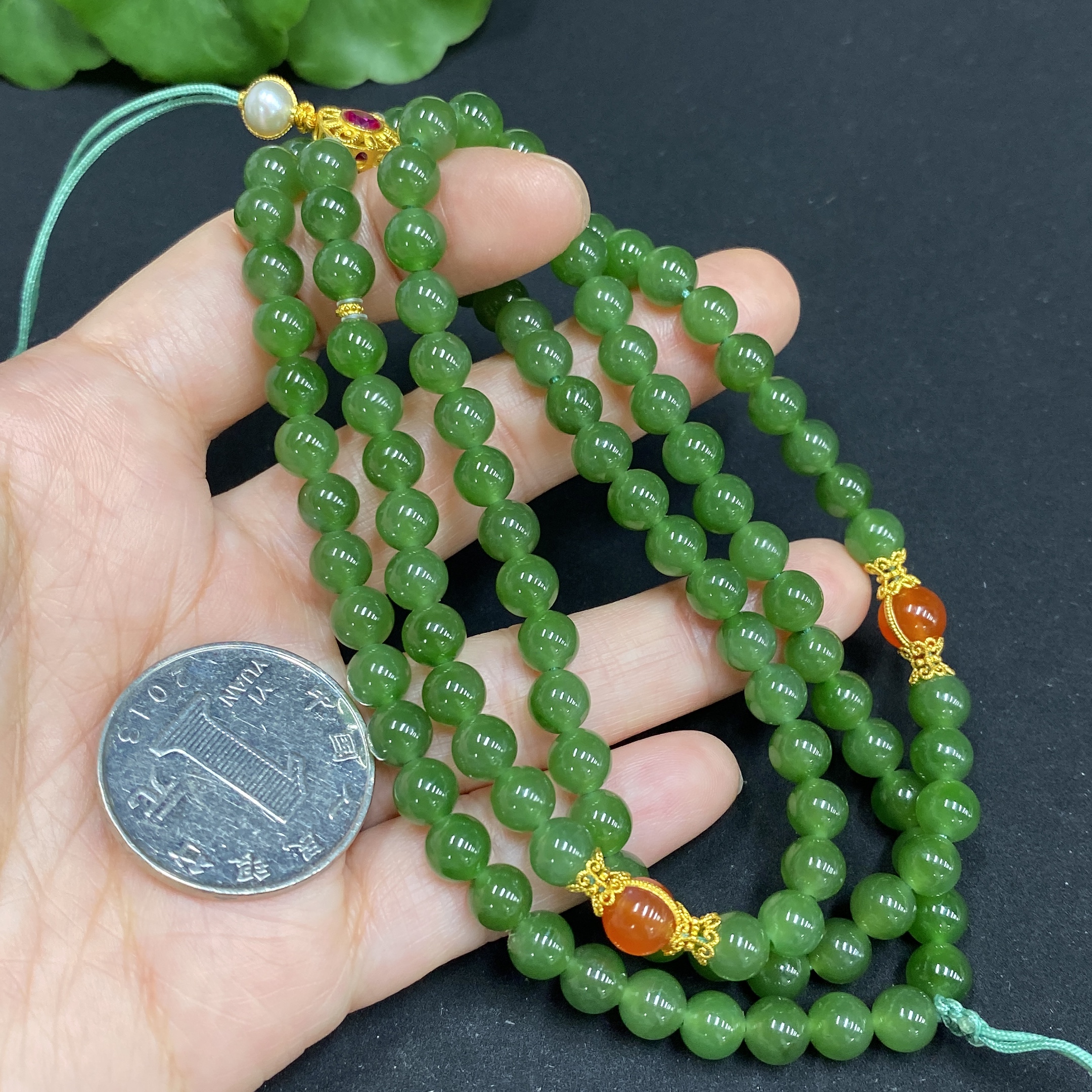 H32813914 Hetian Jade Bead Necklace