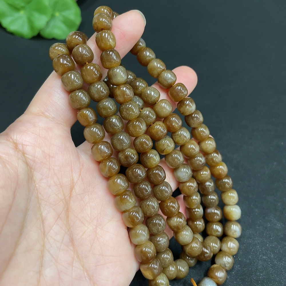 H34036988 Hetian Jade Bead Necklace Approx. 7.3mm Total Weight Approx. 79.8g
