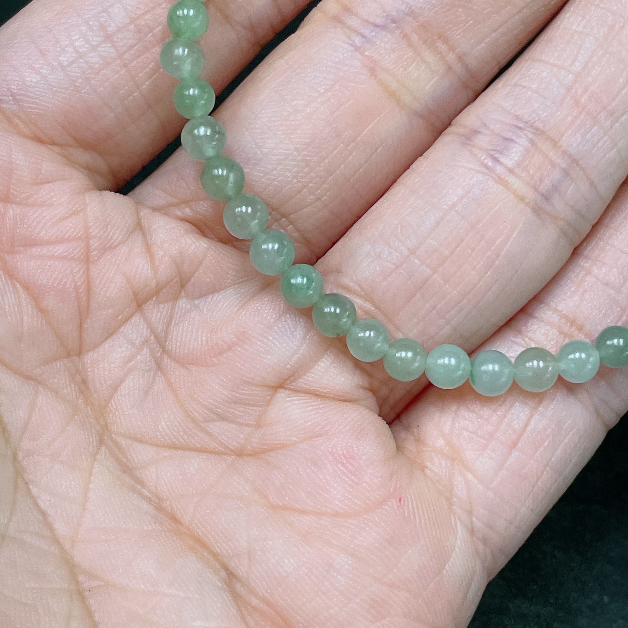 F34064676 Jadeite Bead Necklace Approx. 3.8mm Non-Gold Total Weight Approx. 6.1g