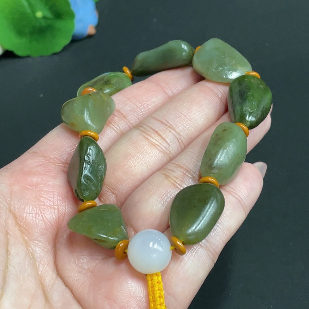 H26014921 Hetian Jade Beads, Undetermined Skin Color Origin, Total Weight Approx. 41g, Non-Hetian Jade Beads Included