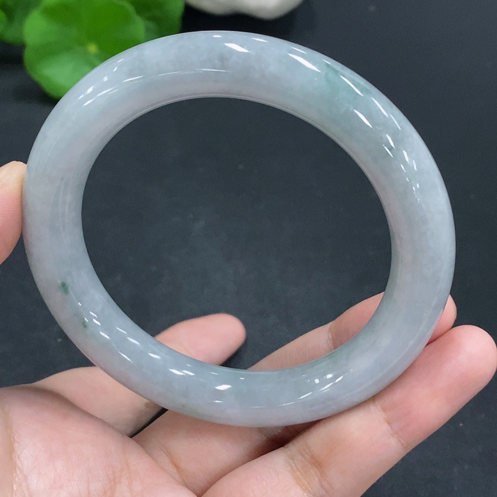 F30569674 Jadeite Round Bangle Bracelet, Inner Diameter 57.2, Total Weight Approx. 65.5g