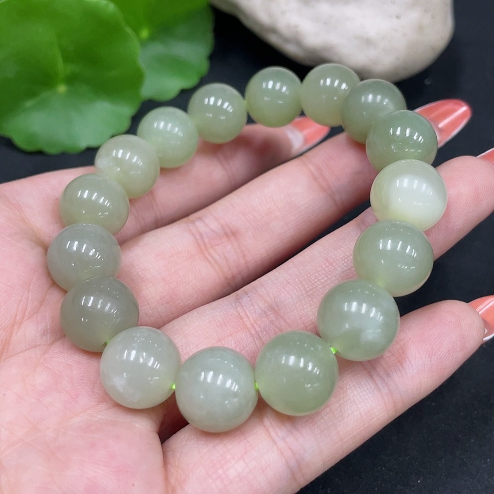 H34063338 Hetian Jade Bracelet approx. 11.7mm Total Weight approx. 43.1g