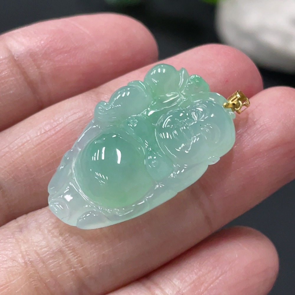 F34978857 Jadeite Pendant Buddha 18k Total Weight Approx. 4.7g