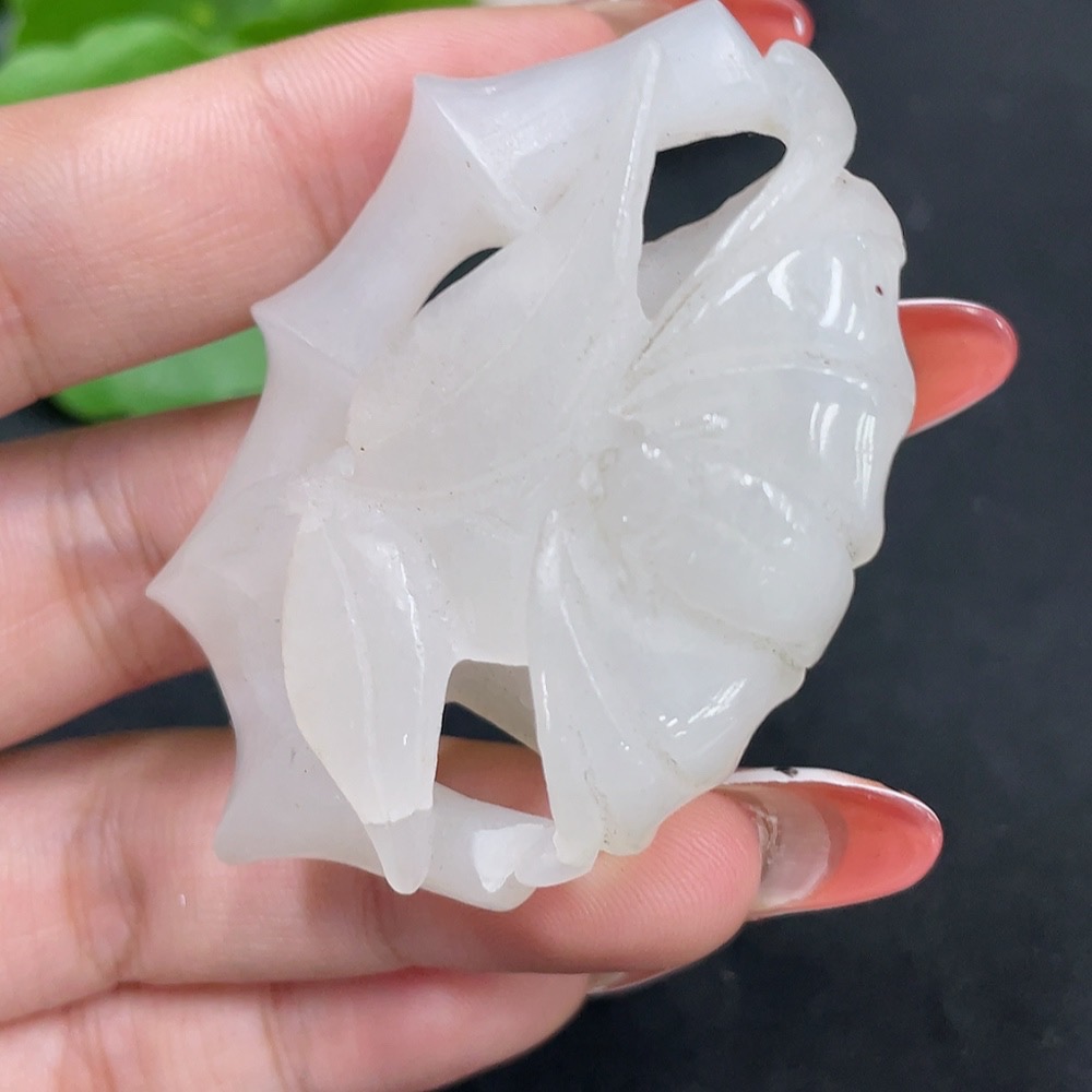 H35112077 Hetian Jade Pendant Bamboo Joint Total Weight Approx. 28.6g