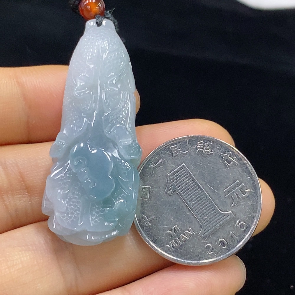 F33860871 Jadeite Cabbage Pendant Total Weight Approx. 14.35g (Including Rope Weight) With Non-Grade A Beads