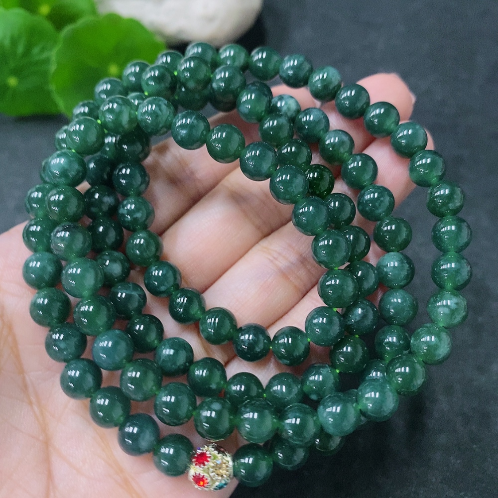 F34998145 Jadeite Bead Necklace Approx. 7mm Total Weight Approx. 59.25g Non-Gold