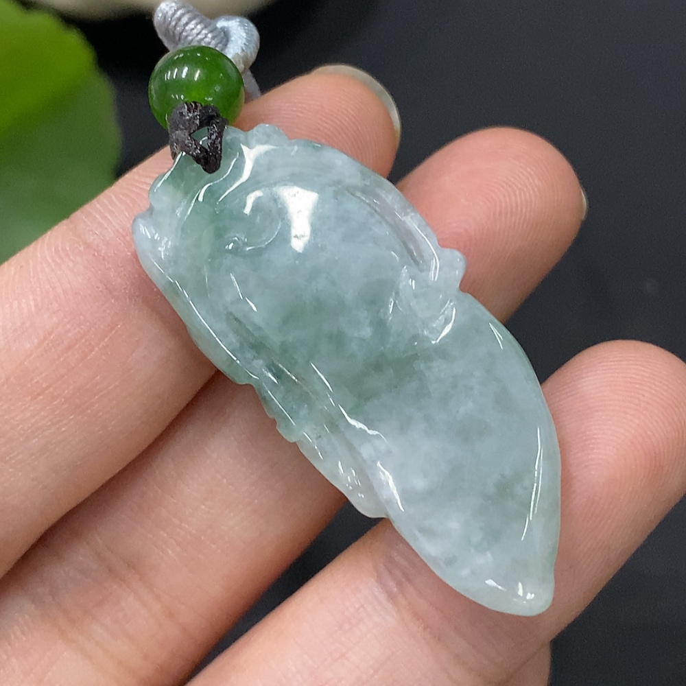 F29394421 Jadeite Pendant with Cord, Total Weight Approx. 11.5g