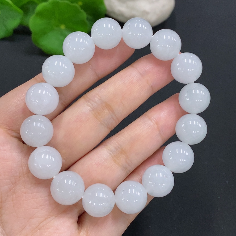 F30552651 Jadeite Bead Necklace Approximately 12.2mm Total Weight About 58g