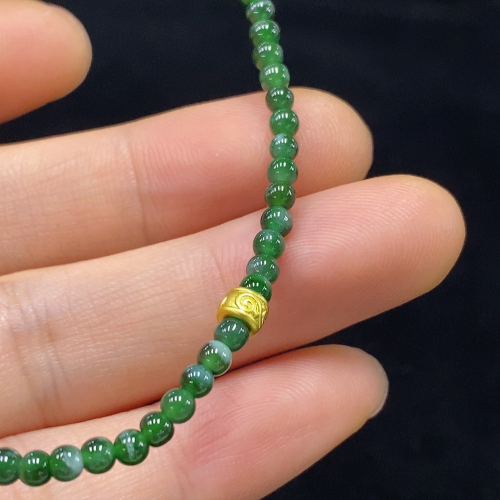 F33911727 Jadeite Bracelet Approx 2.9mm Beads Total Weight Approx 3.55g Non-Gold