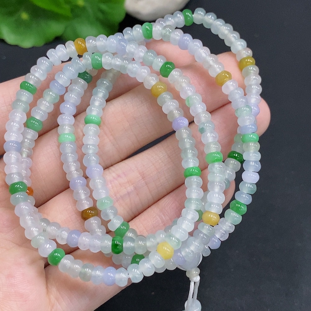 F30556366 Jadeite Bead Necklace Approx. 4.3mm Total Weight Approx. 28g Color Origin Undetermined