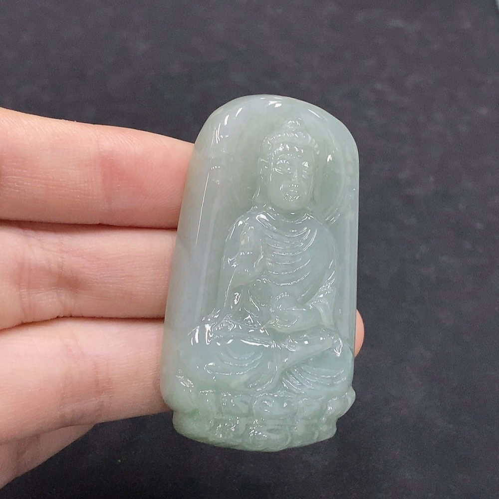 F33895820 Jadeite Buddha Pendant Total Weight Approx. 33.34g