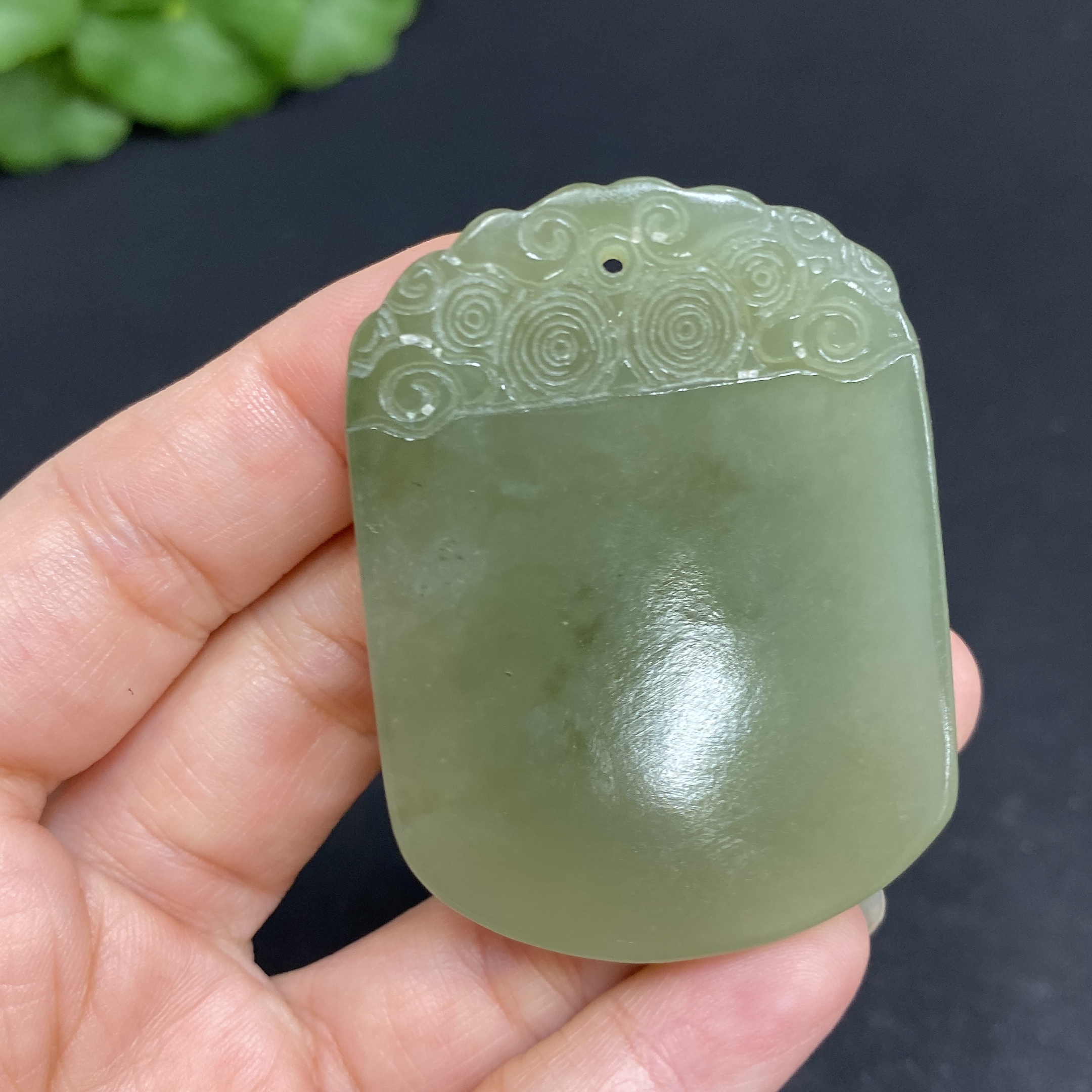 H34037181 Hetian Jade Pendant Antique Plaque Total Weight Approx. 37g