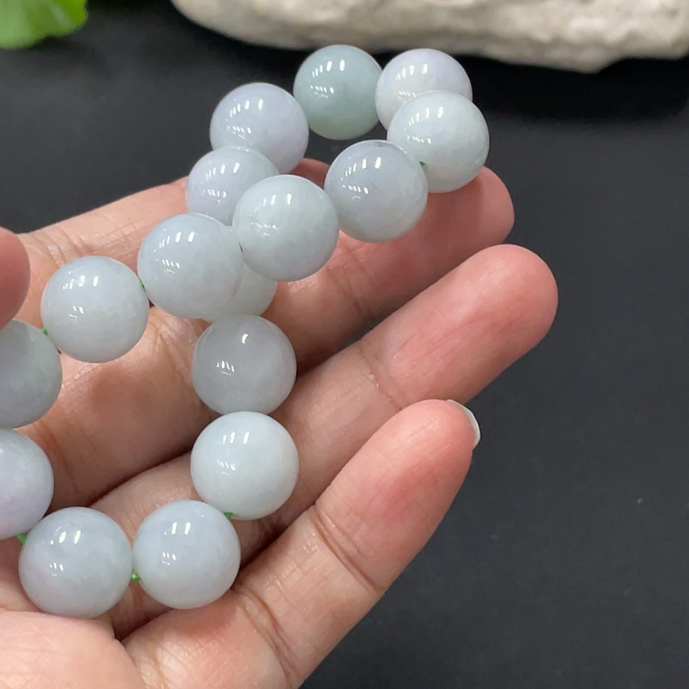 F34999753 Jadeite Bead Bracelet Approx. 12.3mm Total Weight Approx. 50.5g