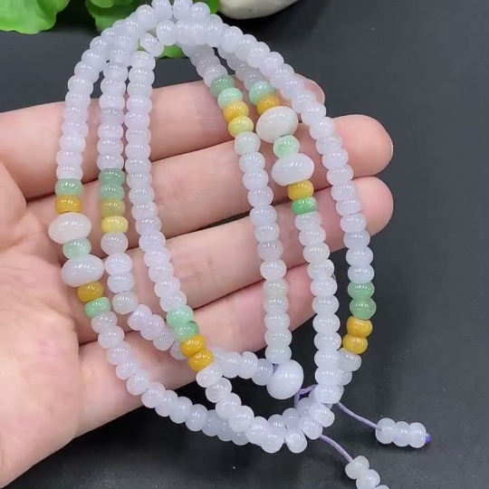 F20211611 Jadeite Bead Necklace Color Origin Undetermined Approx. 5.8mm Total Weight 43.480g