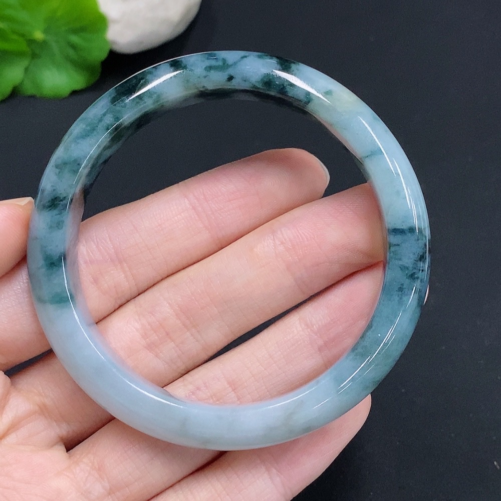 F30554637 Jadeite Round Bracelet Total Weight Approx. 42.6g Size 54 Containing Other Minerals