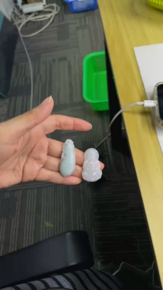 F35138894 Jadeite Pendant Guanyin + Fu Melon Sell as a Lot