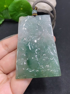 F34000178 Jadeite Pendant Landscape with Cord Total Weight Approx. 50.77g