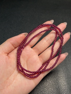 C34993021 Garnet bead necklace Total weight approx.14.14g Size approx.2.9mm