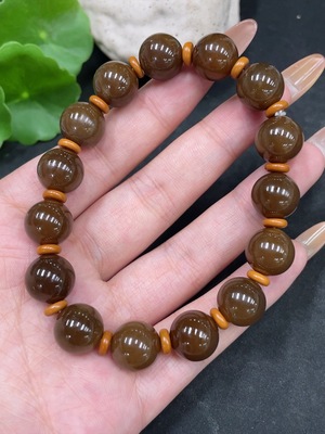 H32797653 Hetian Jade Bracelet, Approx.11.6mm, Total Weight Approx.40.6g, Beads Not Hetian Jade