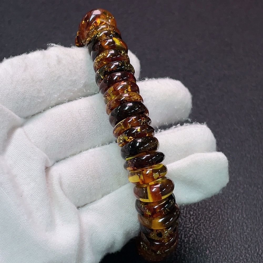 C34039579 Amber Beech Wax Bracelet, Total Weight Approx. 25g, Size 13.3mm