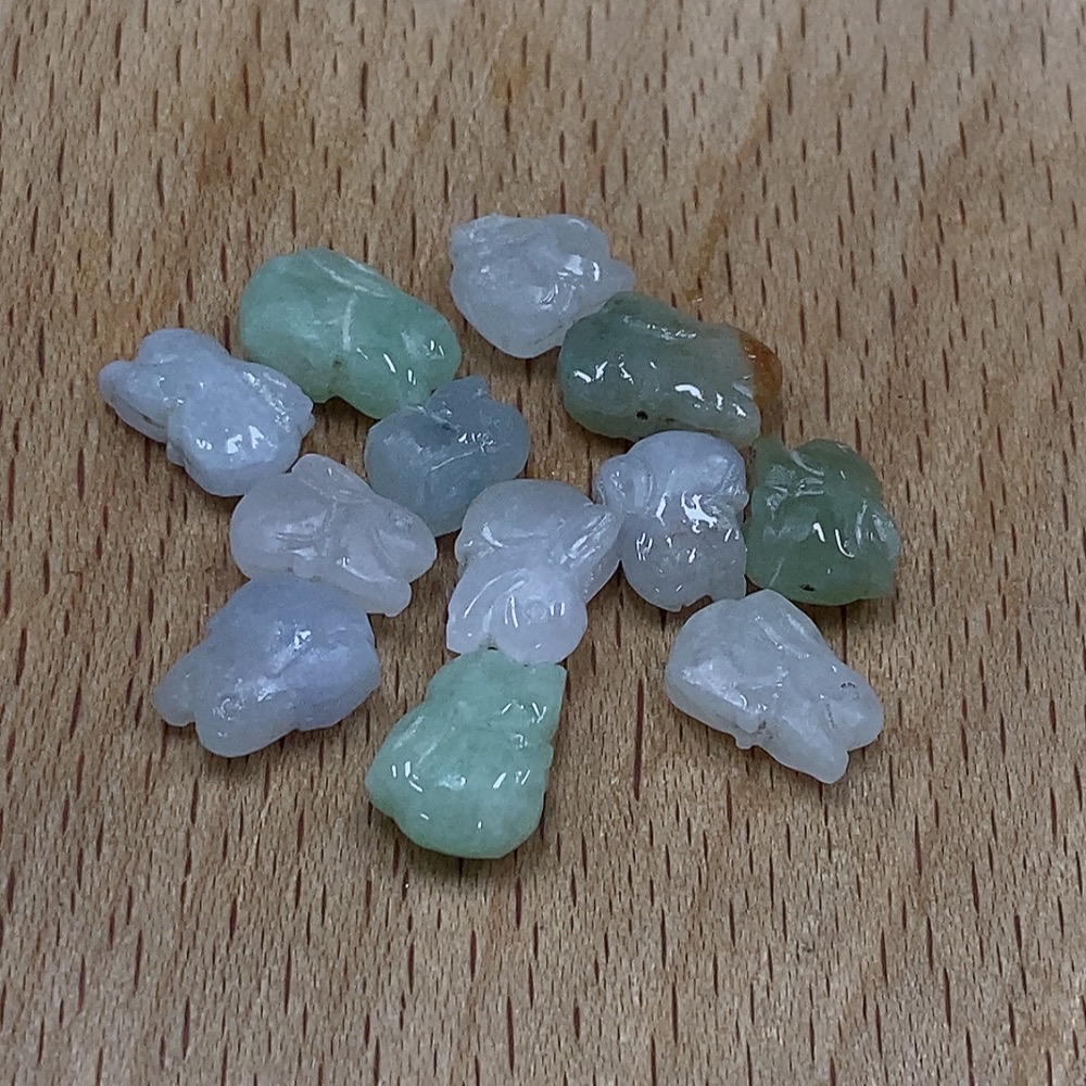 F34028224 Jadeite Inlaid Pieces Sell as a Lot Yellow Part Color Origin Undetermined Unpolished