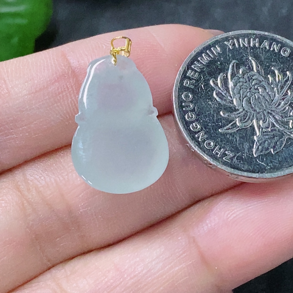 F34043626 Jadeite Pendant Gourd 18k Total Weight Approx. 2.32g