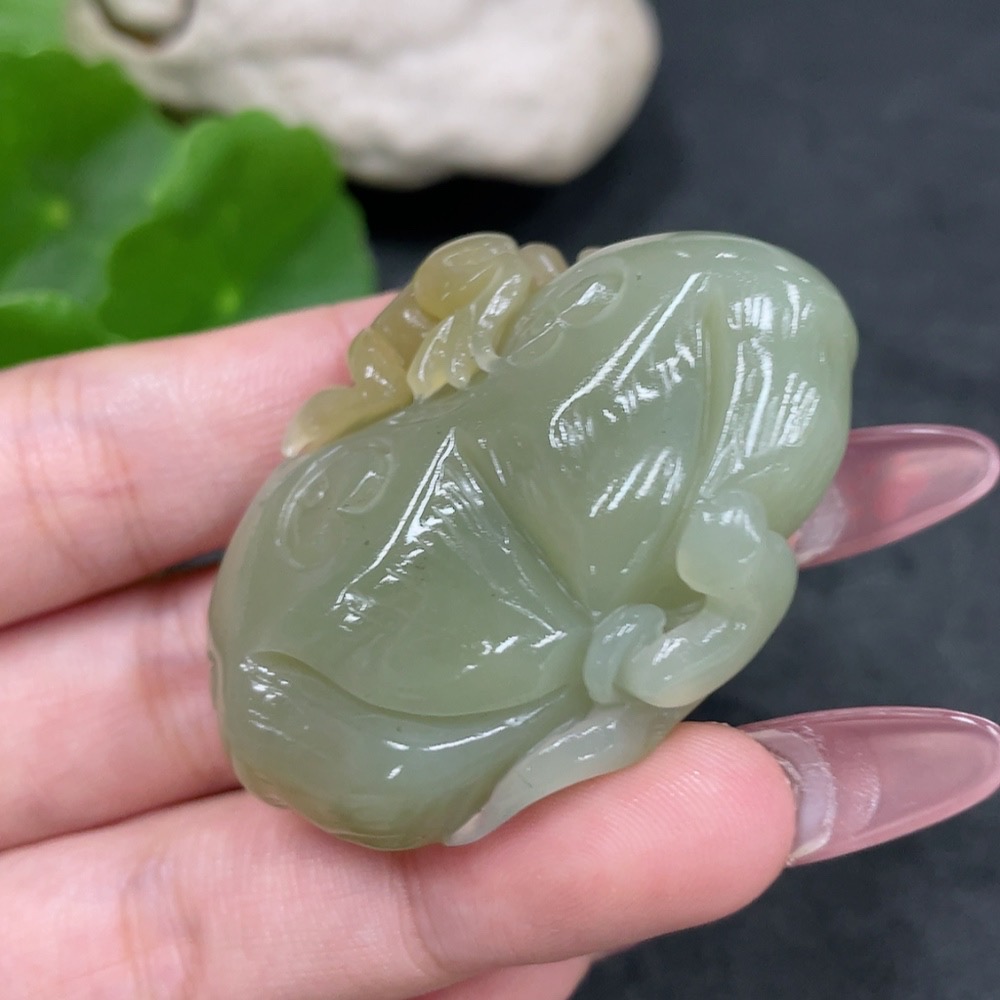 H33925604 Hetian Jade Pendant - Quacking Wealth, Total Weight Approx. 39.5g